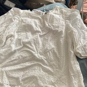 NWT a new day white eyelet blouse